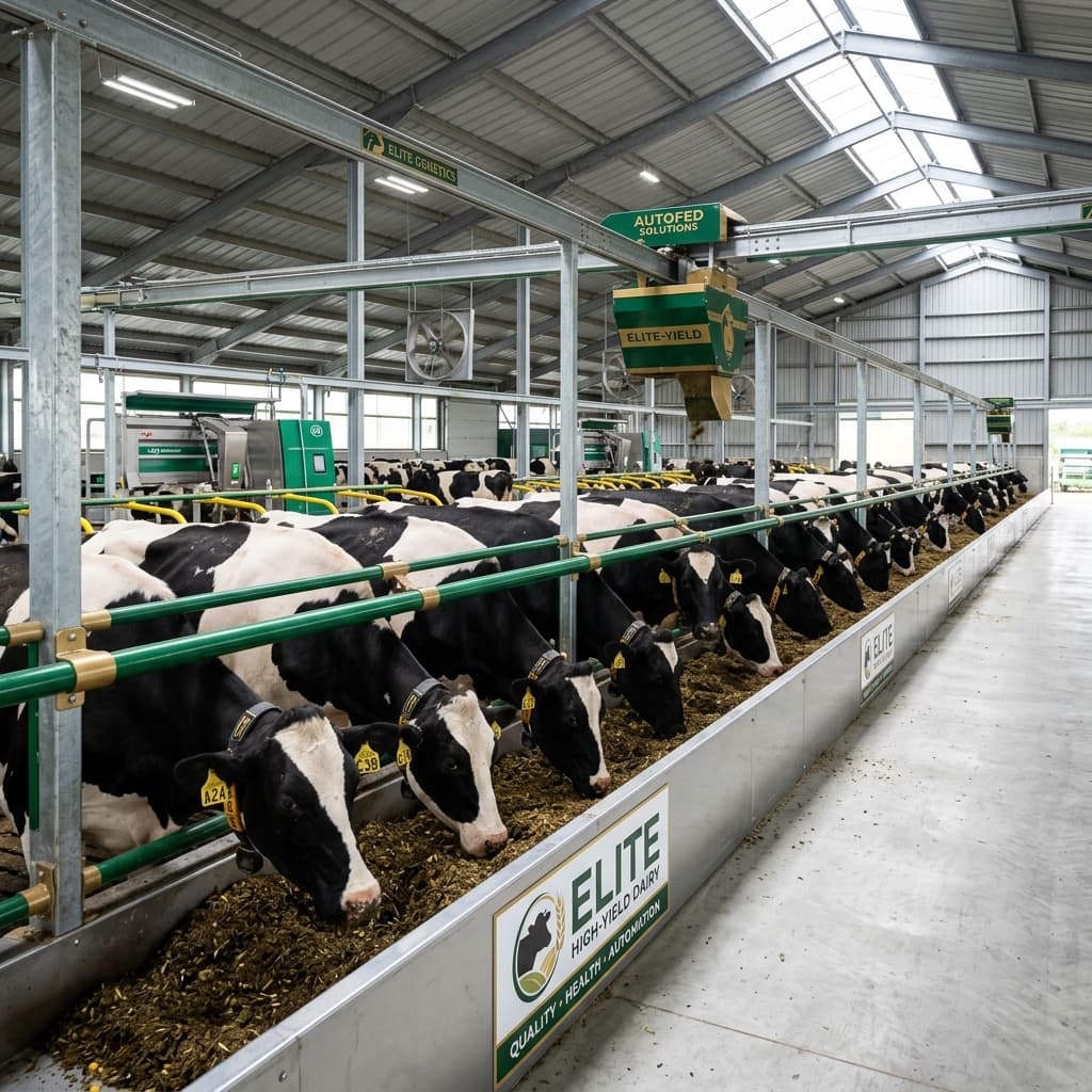 Elite Dairy Cows feeding